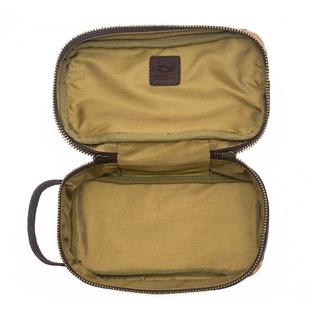 Campaign Waxed Canvas Toiletry Square Shave Kit