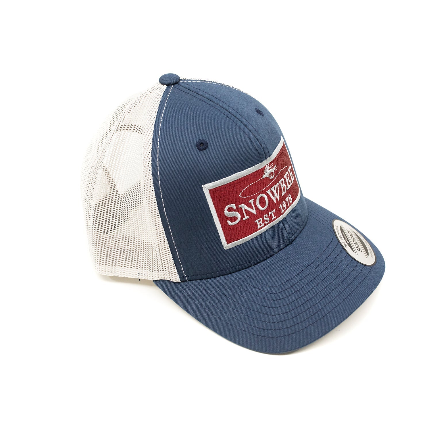 Silver/Blue Fly Badge Retro Trucker Hat